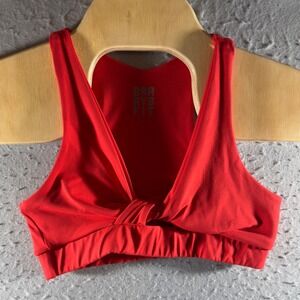 1602 | Barry's Fit Front Twist Racerback Compression Sports Bra Red Womens S